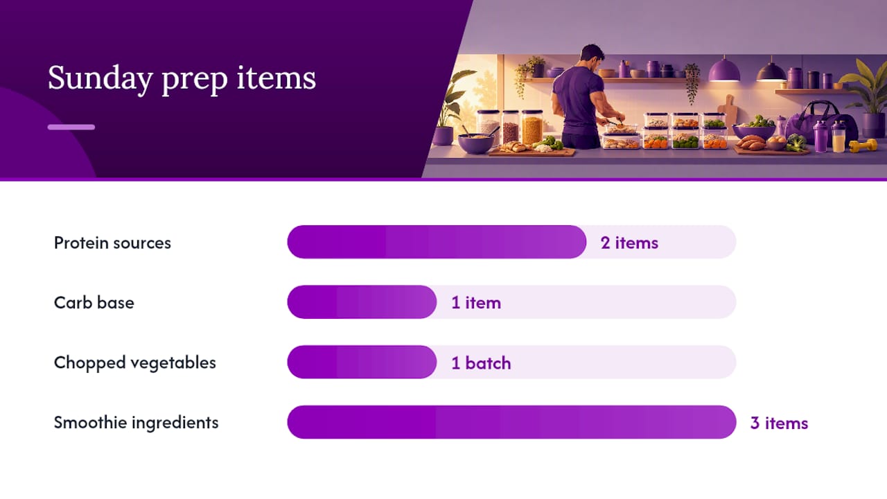 Weekly muscle gain meal prep workflow