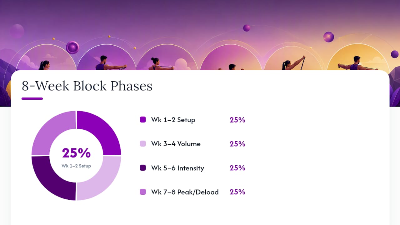 Eight-week resistance band progression timeline
