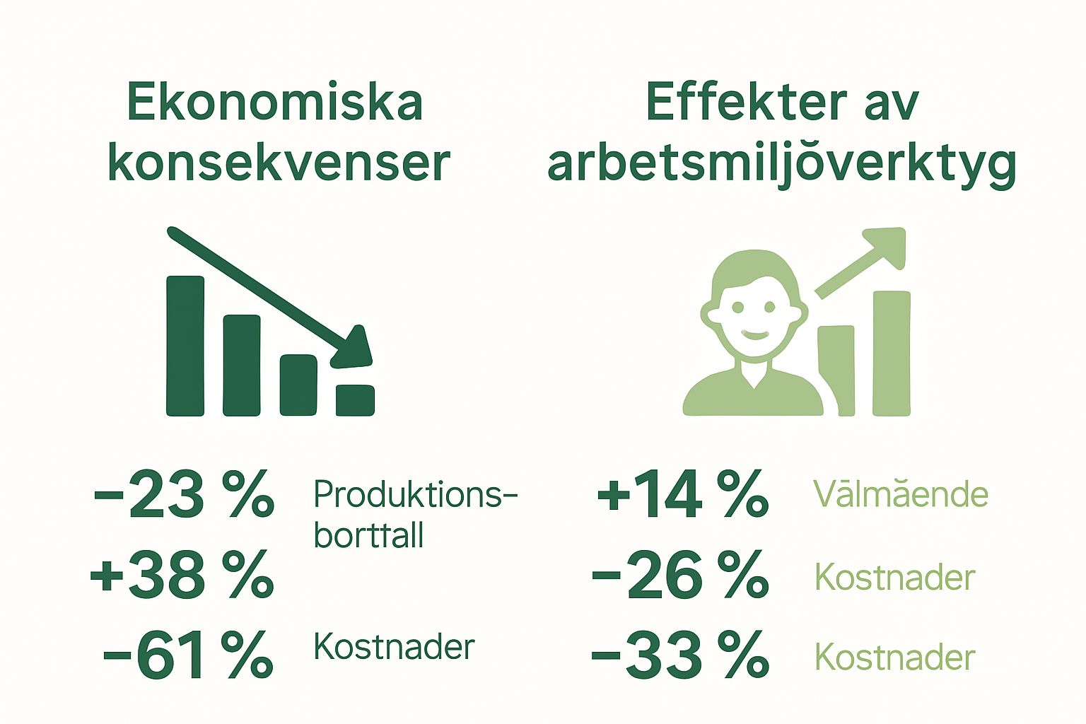 Infographic comparing economic impact of good versus poor workplace tools