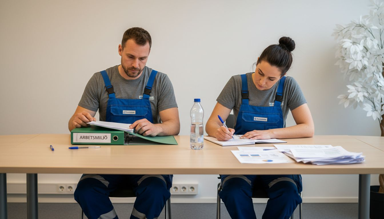 Vid mötet förde skyddsombuden en diskussion om sina olika ansvarsområden.