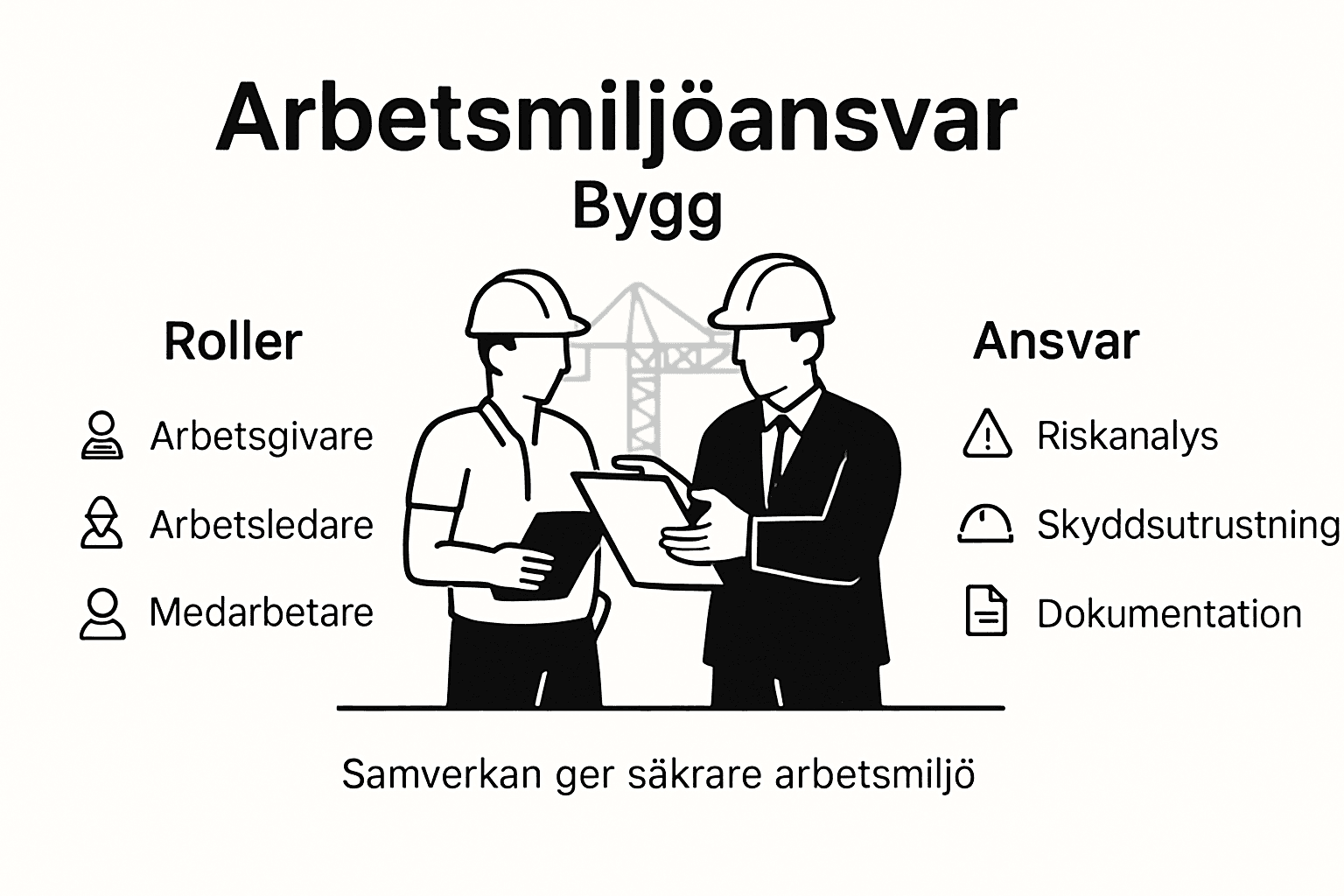 Grafisk sammanställning: Så fungerar arbetsmiljöansvaret inom byggbranschen