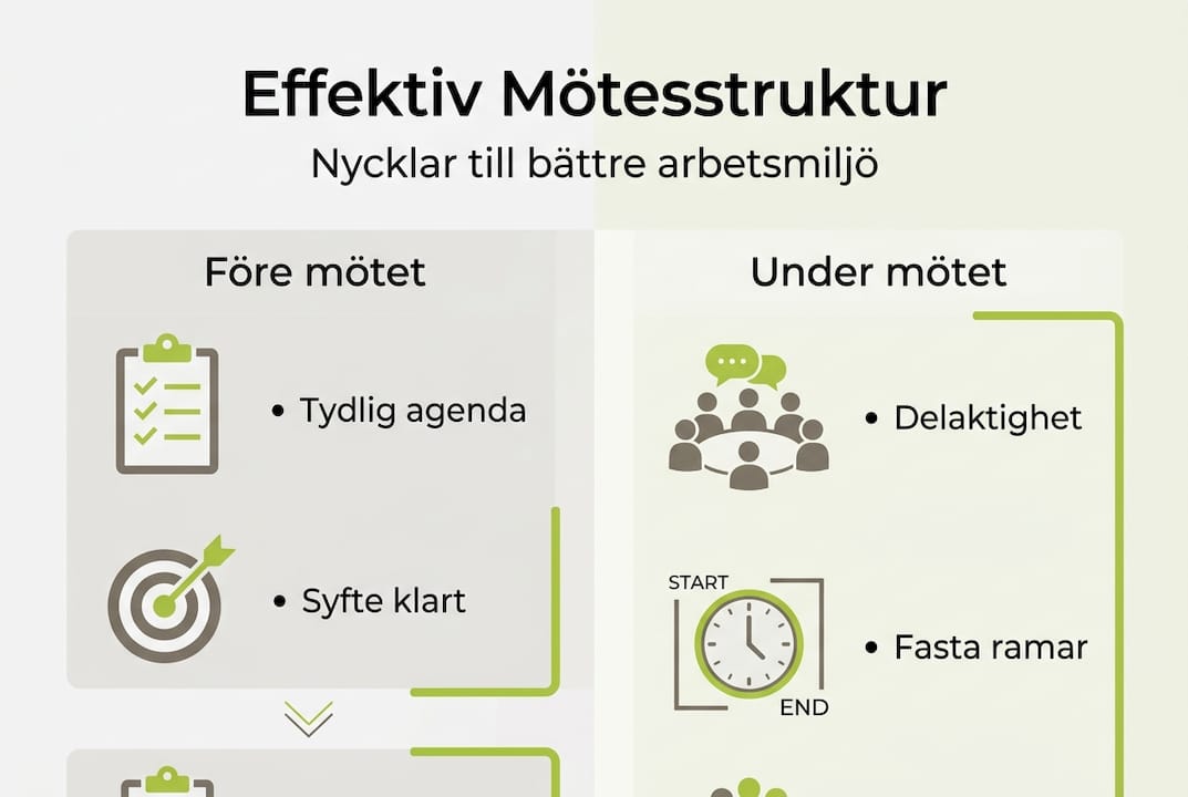 Visuell guide: Så skapar du en effektiv mötesstruktur för bättre arbetsmiljö