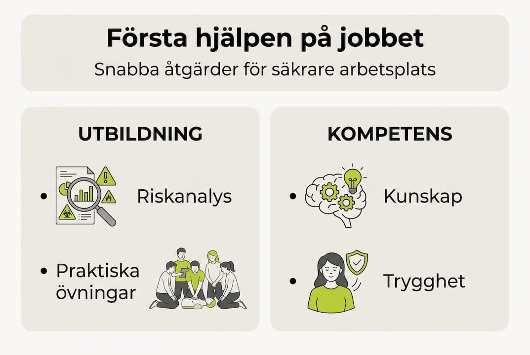 Grafik som visar hur första hjälpen-kunskaper kan öka säkerheten på jobbet