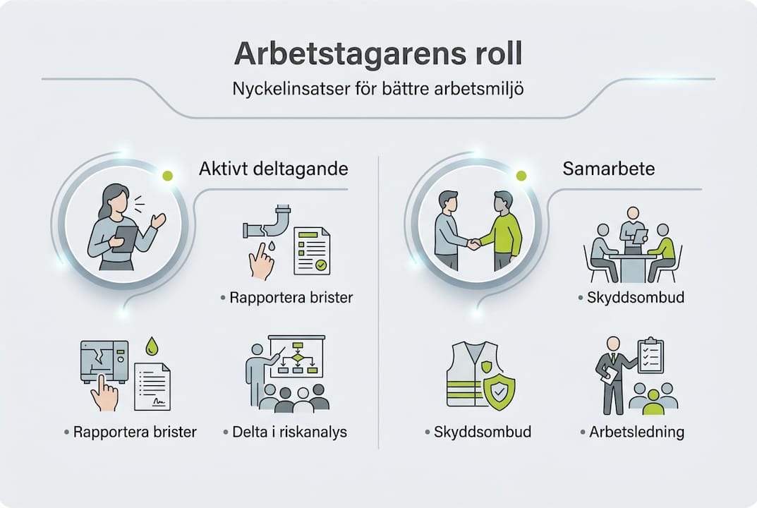 Grafisk översikt över medarbetarens ansvar och bidrag på arbetsplatsen