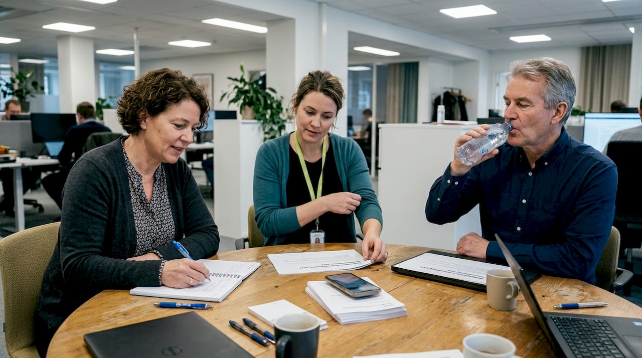 Kollegor samtalar om psykosociala arbetsmiljöfrågor