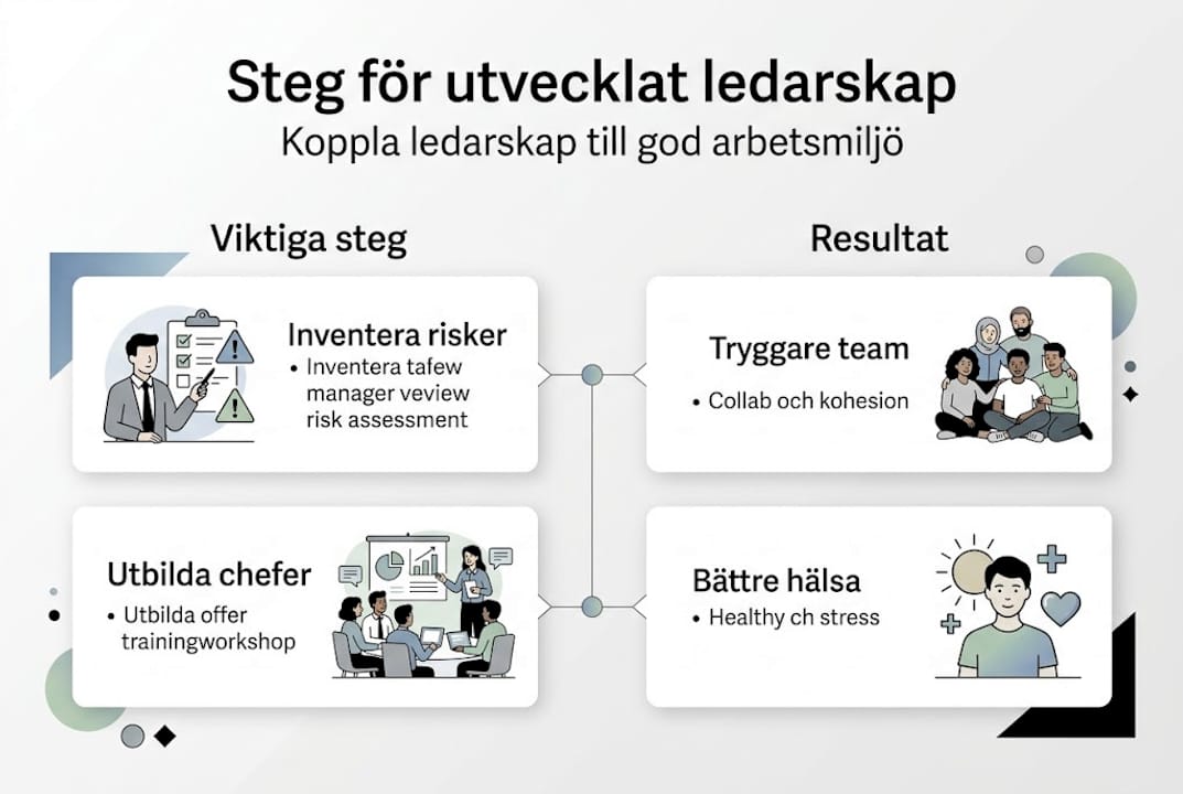 Infografik: Så bygger du upp ditt ledarskap och en bättre arbetsmiljö steg för steg