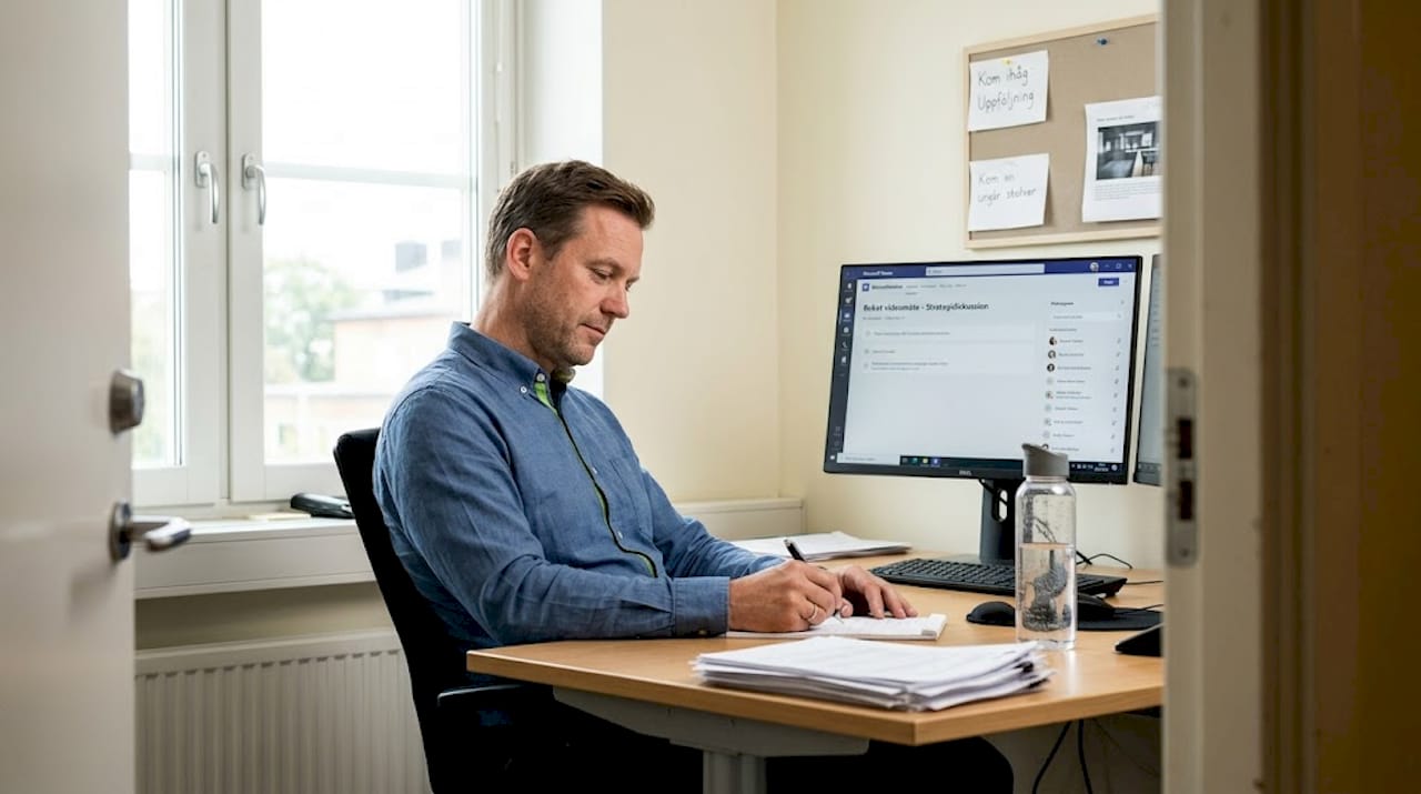 Här kan du fokusera ostört i ett ljust och trivsamt kontorsrum.