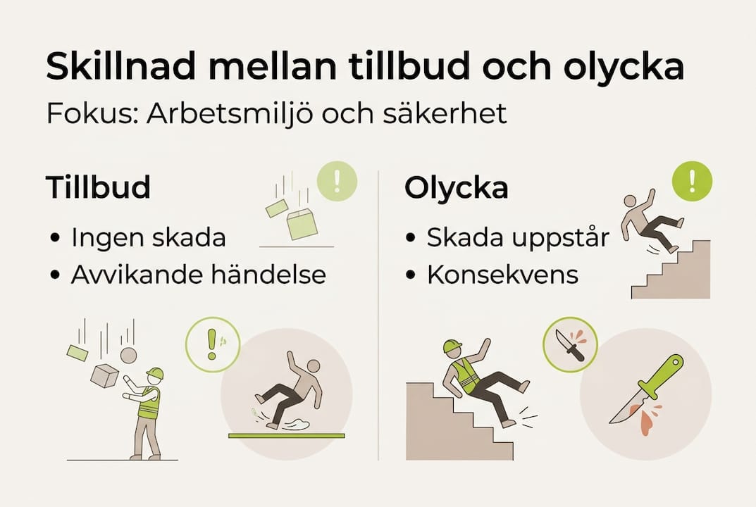 Grafisk översikt: så skiljer du på tillbud och olycka