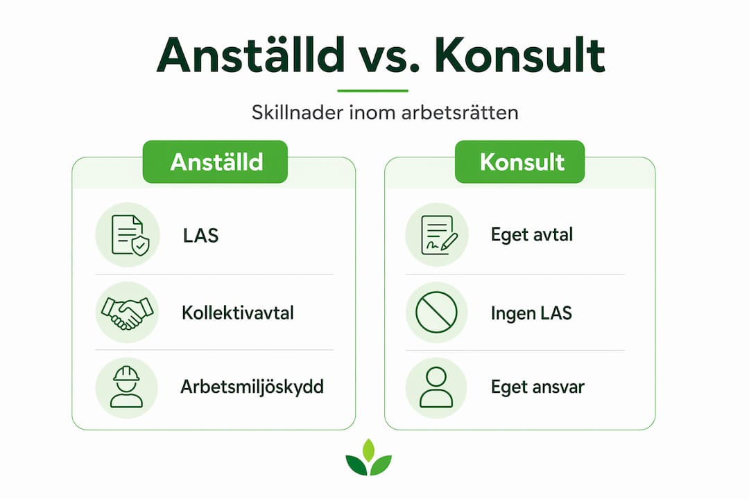 Grafisk översikt: Vad skiljer en anställd från en konsult?