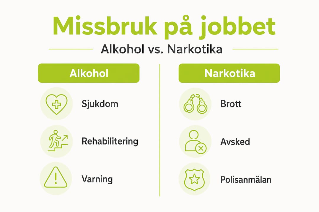 Infografik som visar skillnader och likheter mellan alkohol- och narkotikabruk