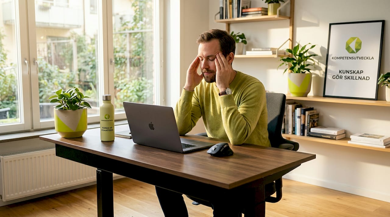 Anställd som tar en paus för att hantera stress