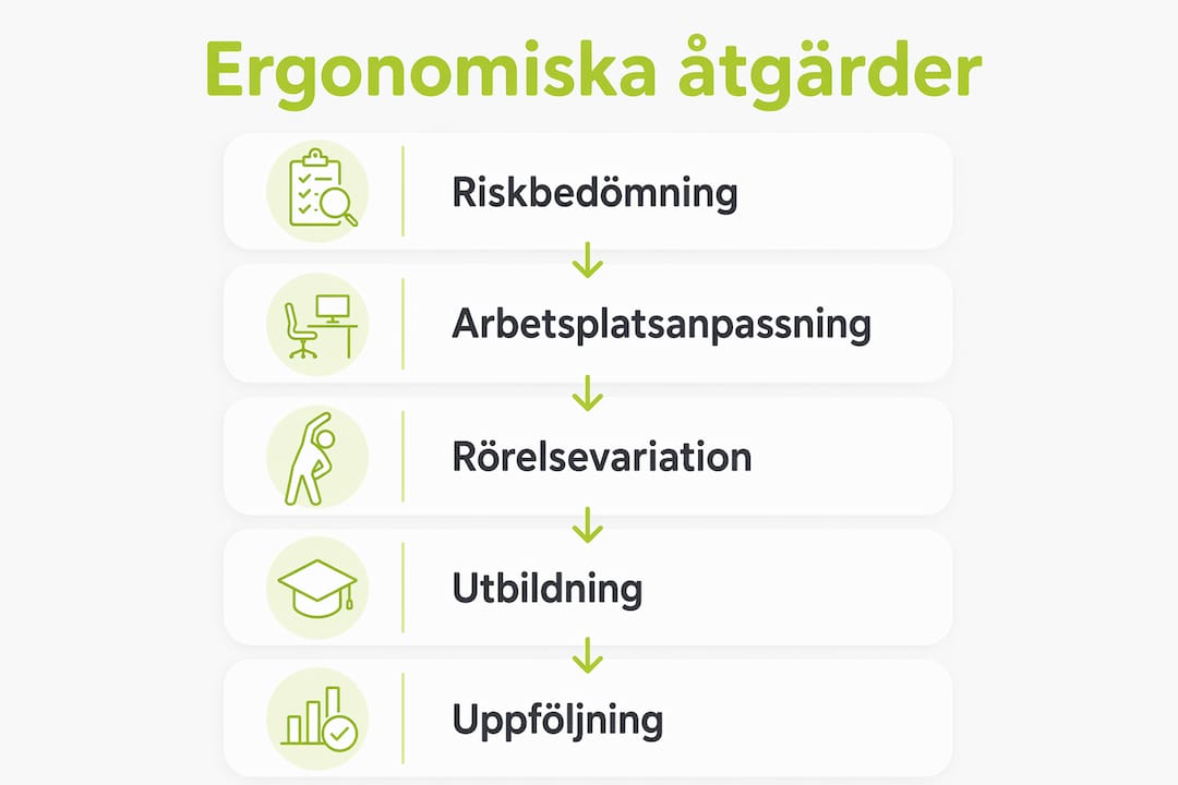 Infografik: Så förbättrar du ergonomin på jobbet – steg för steg