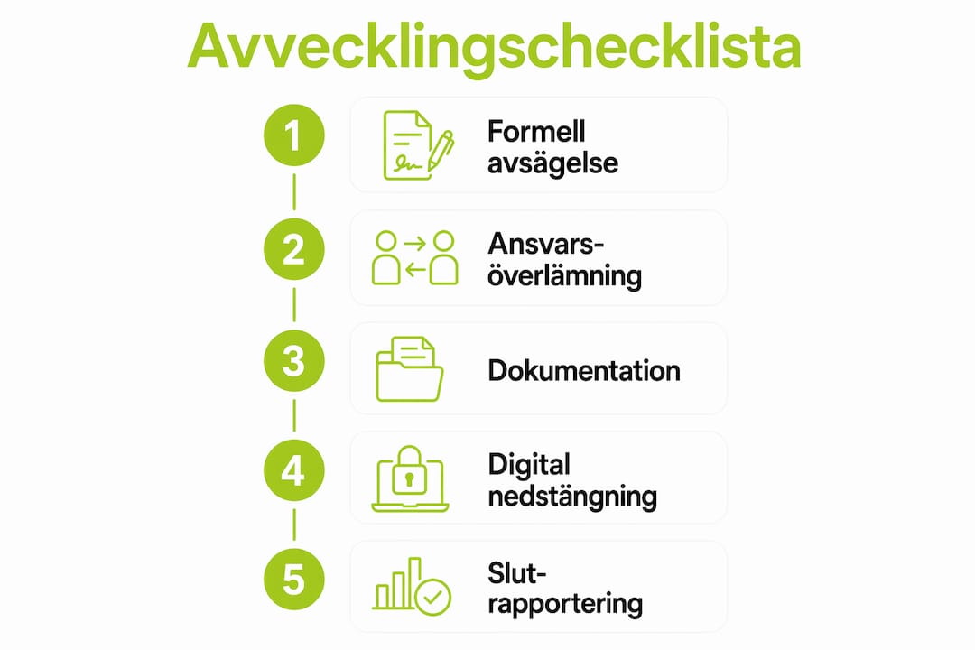 Illustration som visar hur du avslutar ett förtroendeuppdrag steg för steg