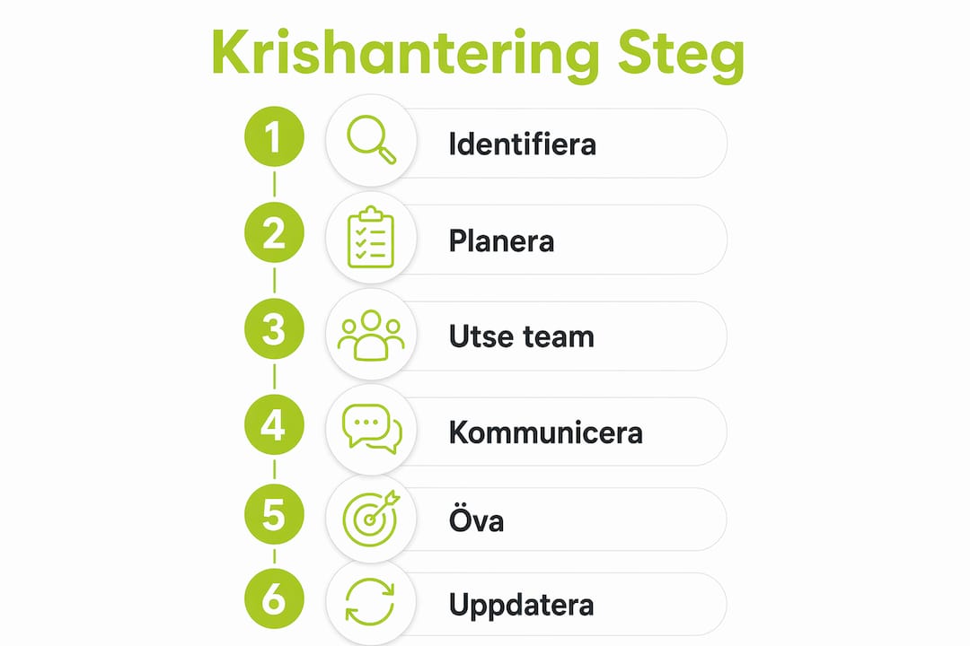En överskådlig grafik som visar de olika stegen i en effektiv krishantering