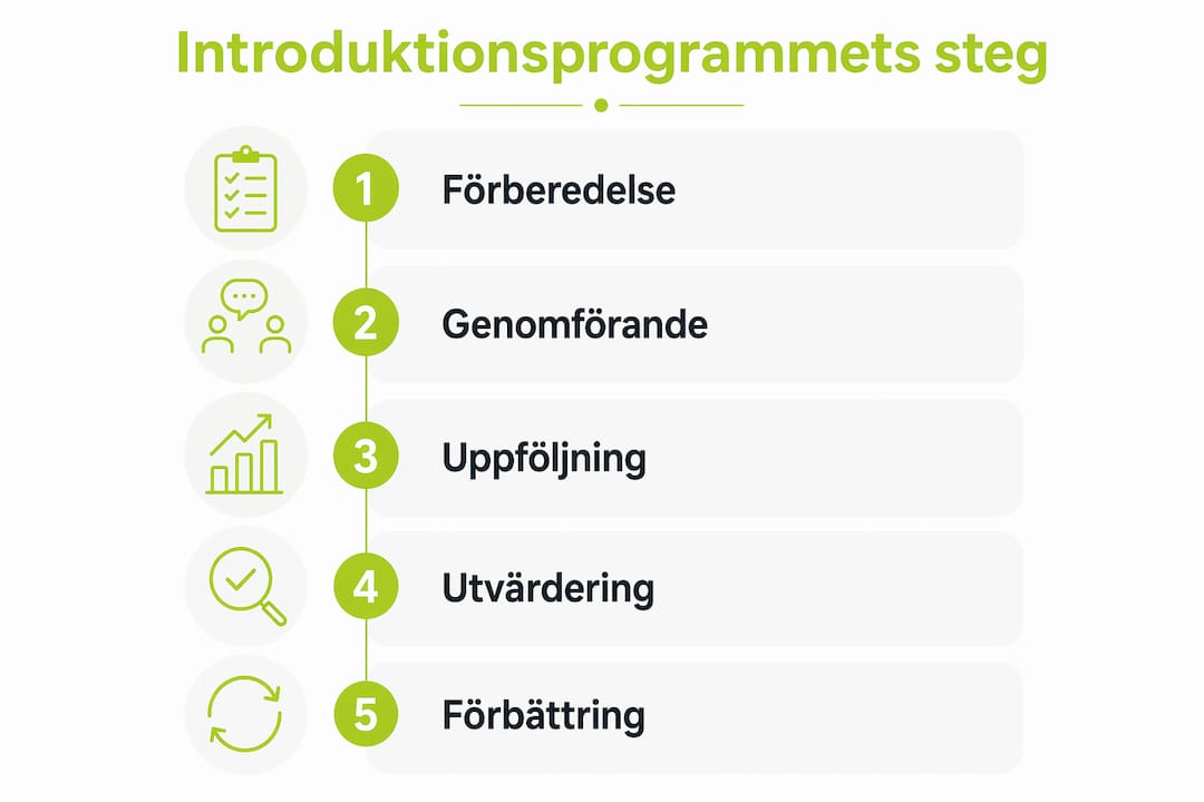 Grafisk översikt över stegen i introduktionsprogrammet