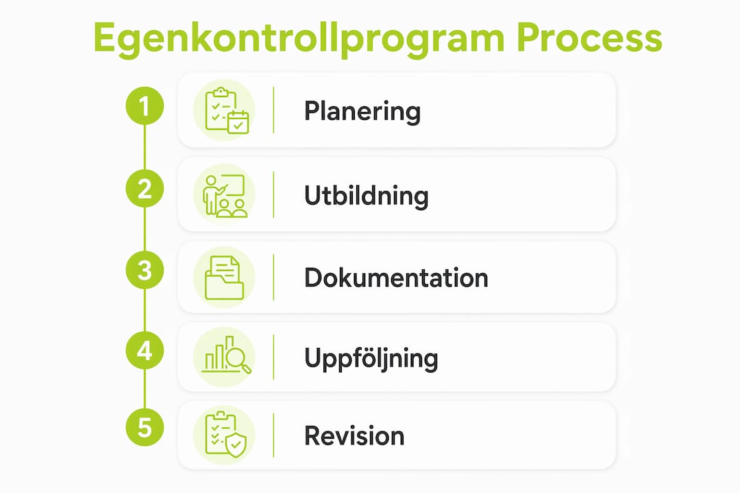 Så här ser stegen ut i ett egenkontrollprogram – en översikt i infografikform