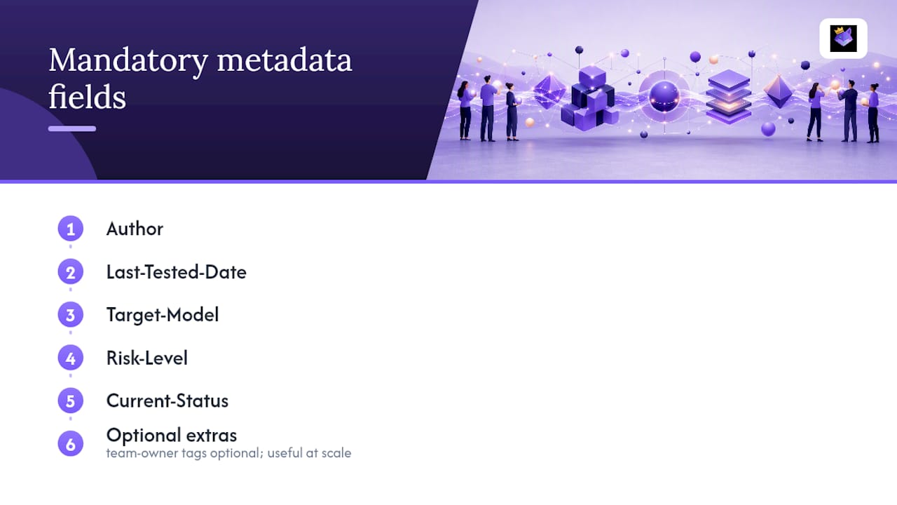 Diagram of five mandatory prompt tagging metadata fields