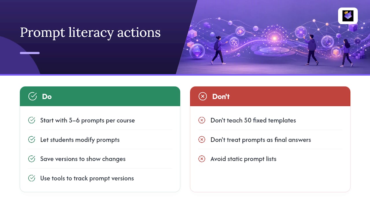 Why prompt literacy matters more than the prompts themselves — overview diagram