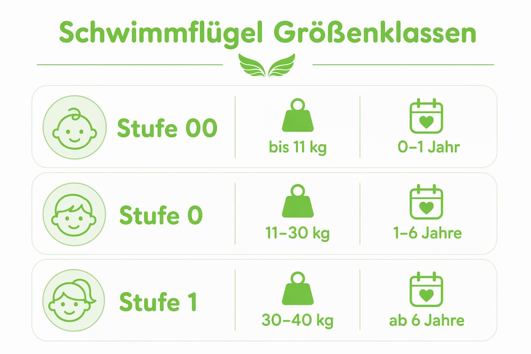 Übersicht: Welche Schwimmflügel sind für welches Alter und Gewicht geeignet?