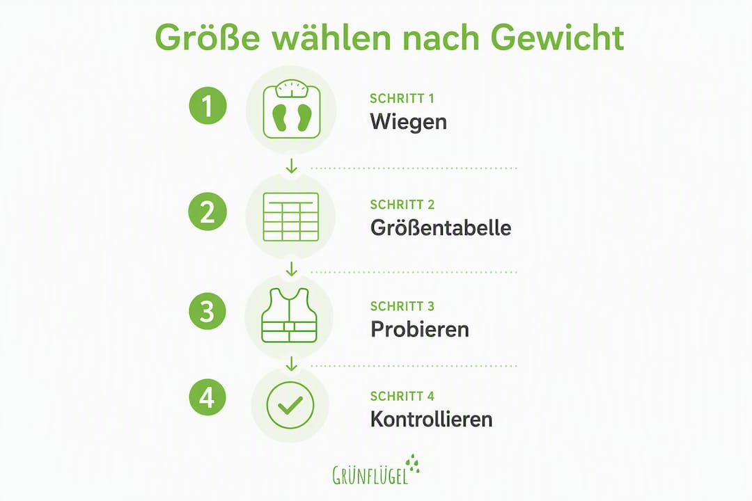 Infografik: Welche Schwimmflügel-Größe passt zu welchem Körpergewicht?