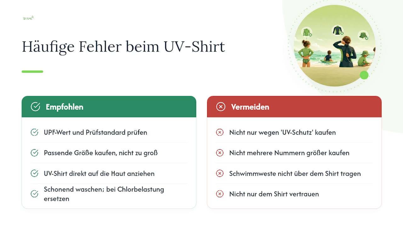 Häufige Fehler beim Kauf und der Nutzung von UV‑Shirts mit Neopren — overview diagram