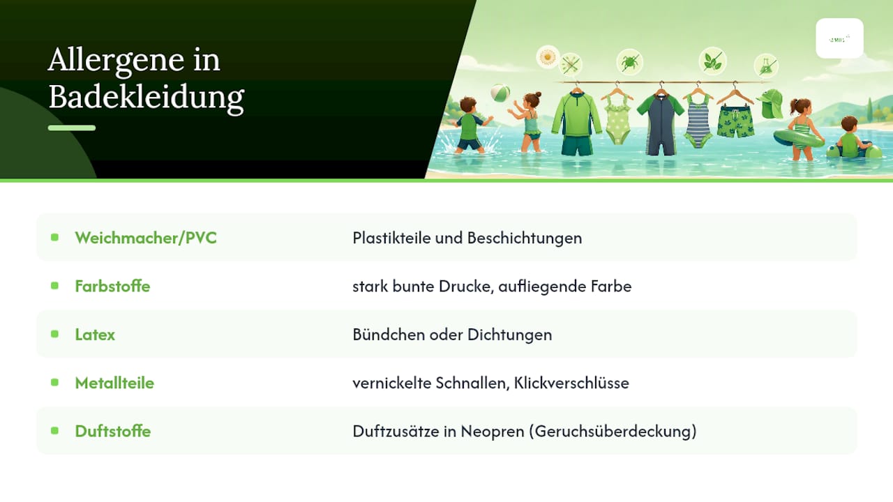 Mögliche Allergene in Badebekleidung