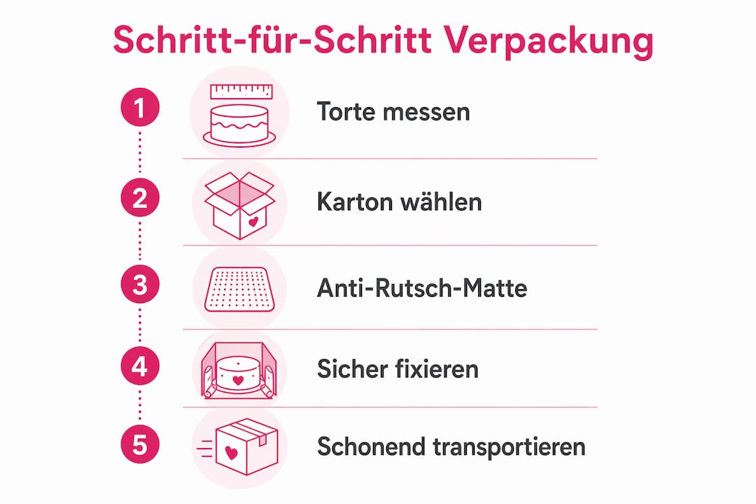 Schritt-für-Schritt-Anleitung: So verpacken Sie Ihre Torte richtig (mit Infografik)