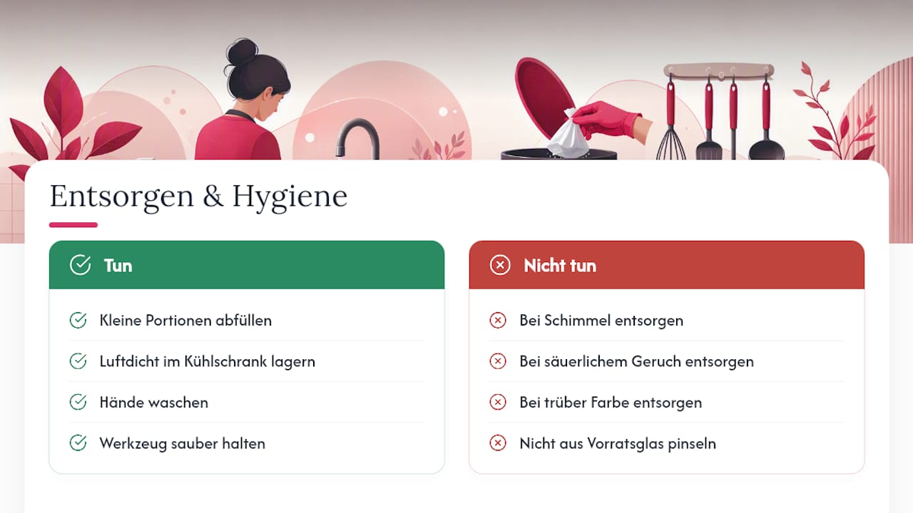 Warnhinweise und Hygieneregeln für essbaren Kleber