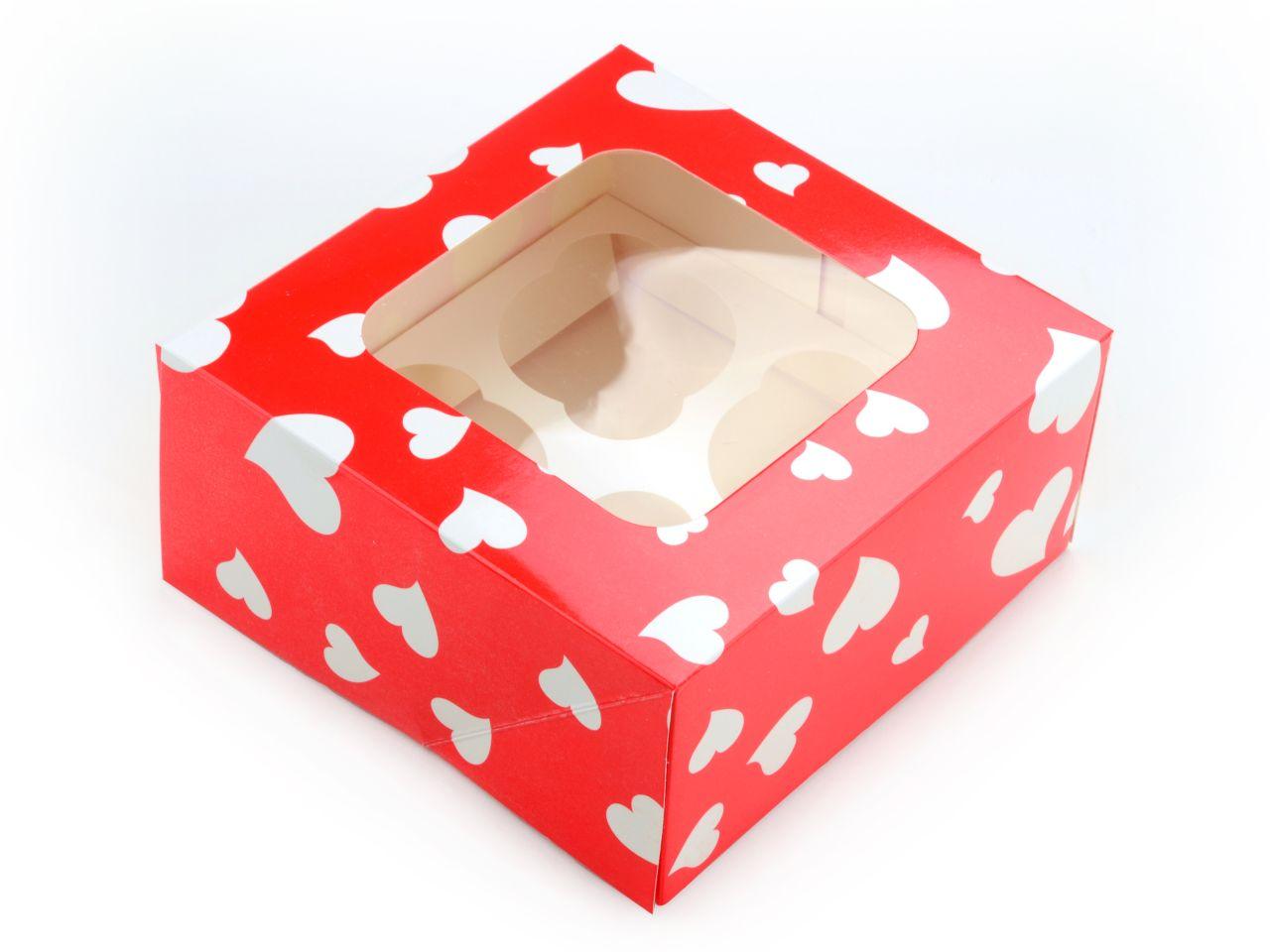 Cupcake Box Herzen, 2er Set