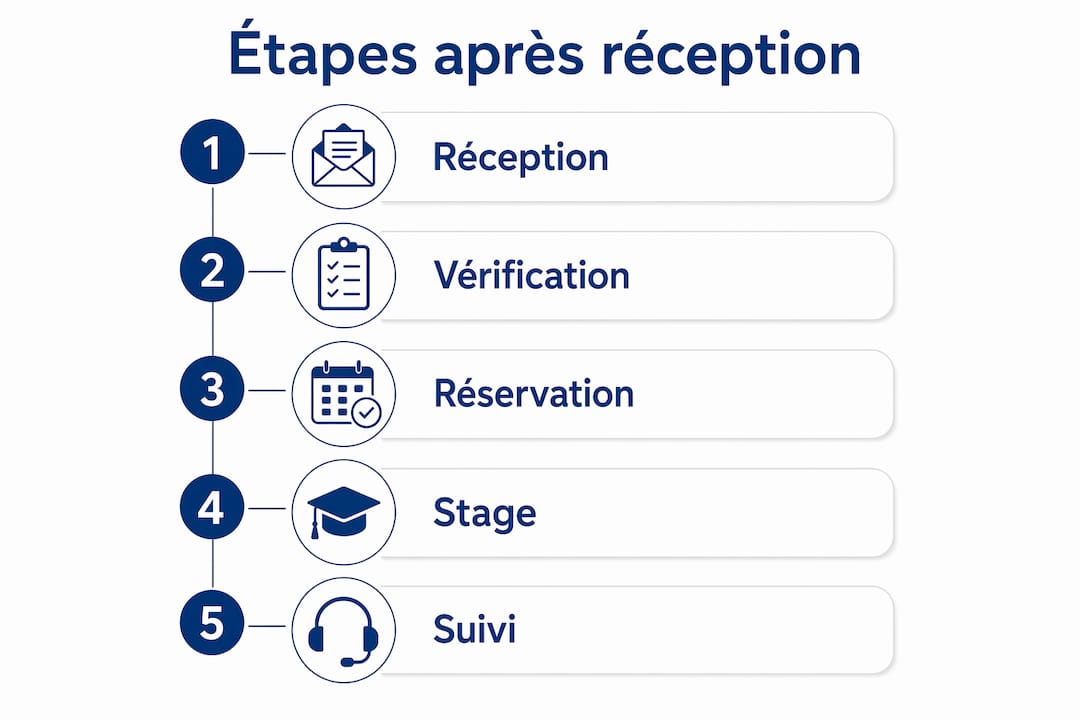 Infographie présentant les étapes essentielles à suivre après la réception d’un avis 48SI.