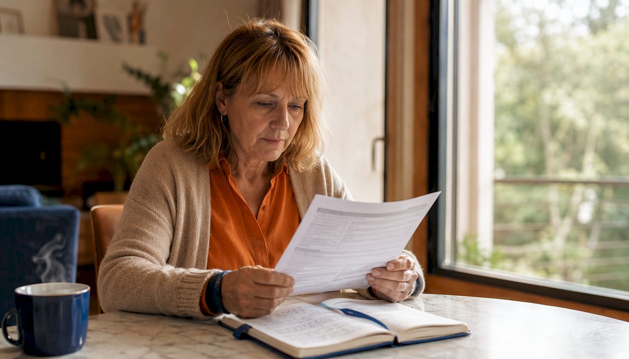 Des mains tiennent un relevé détaillé des points du permis de conduire.
