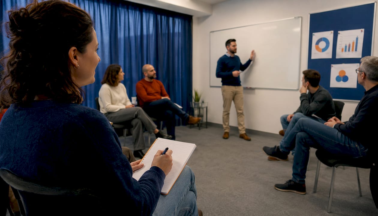 Groupe en session de récupération de points en présentiel