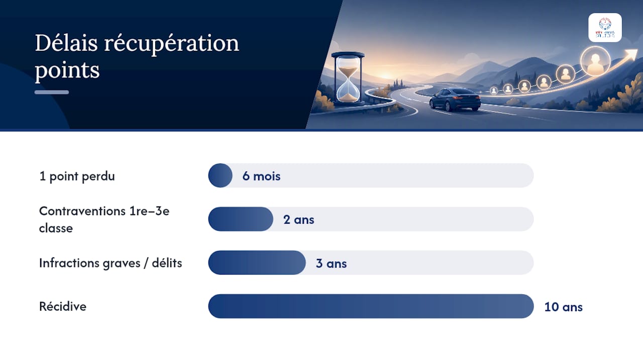 Schéma des délais de récupération des points de permis