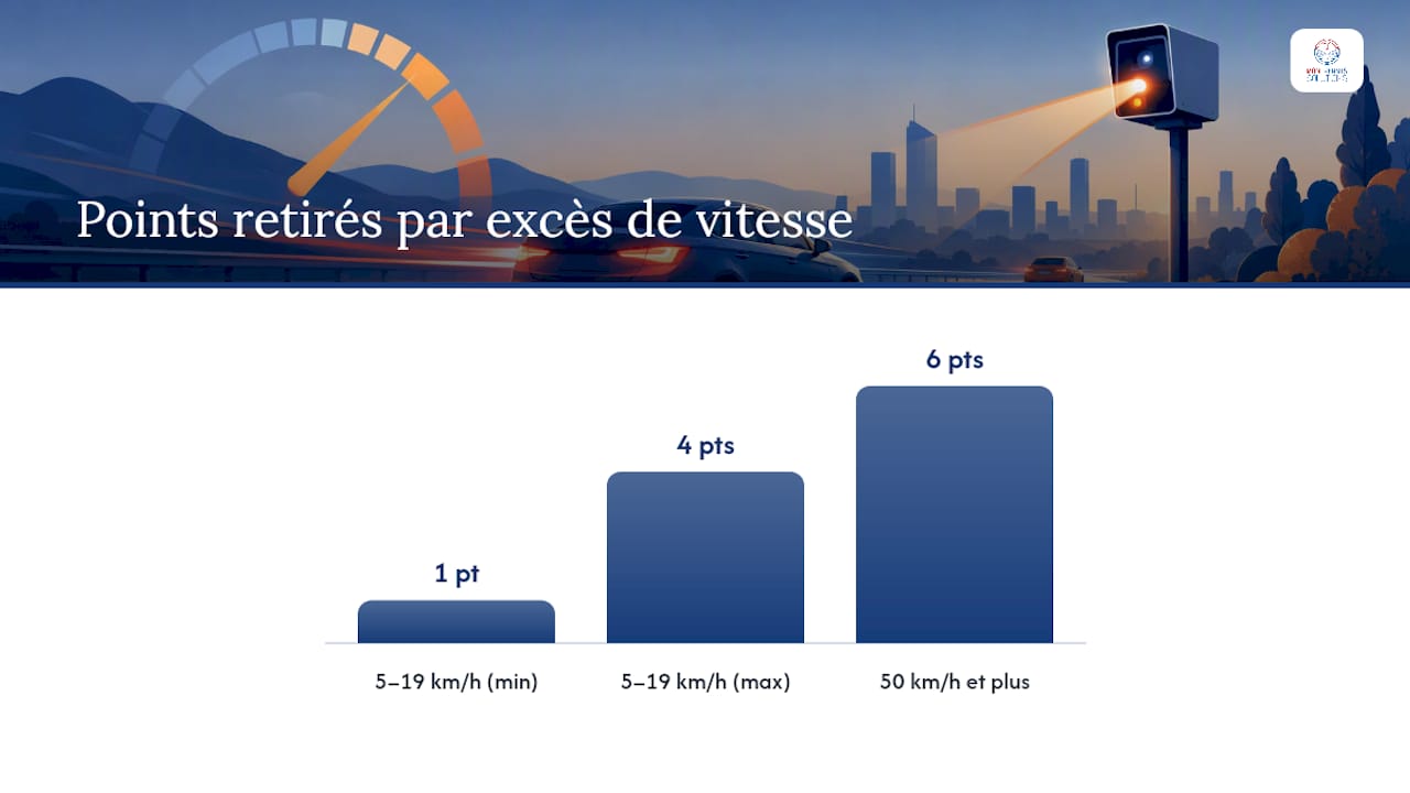 Excès de vitesse : paliers, points retirés et amendes en 2026 — overview diagram