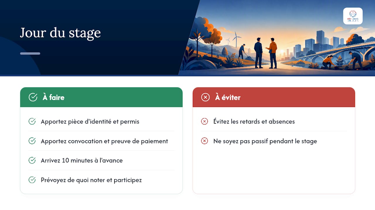 Que prévoir le jour du stage ? — overview diagram
