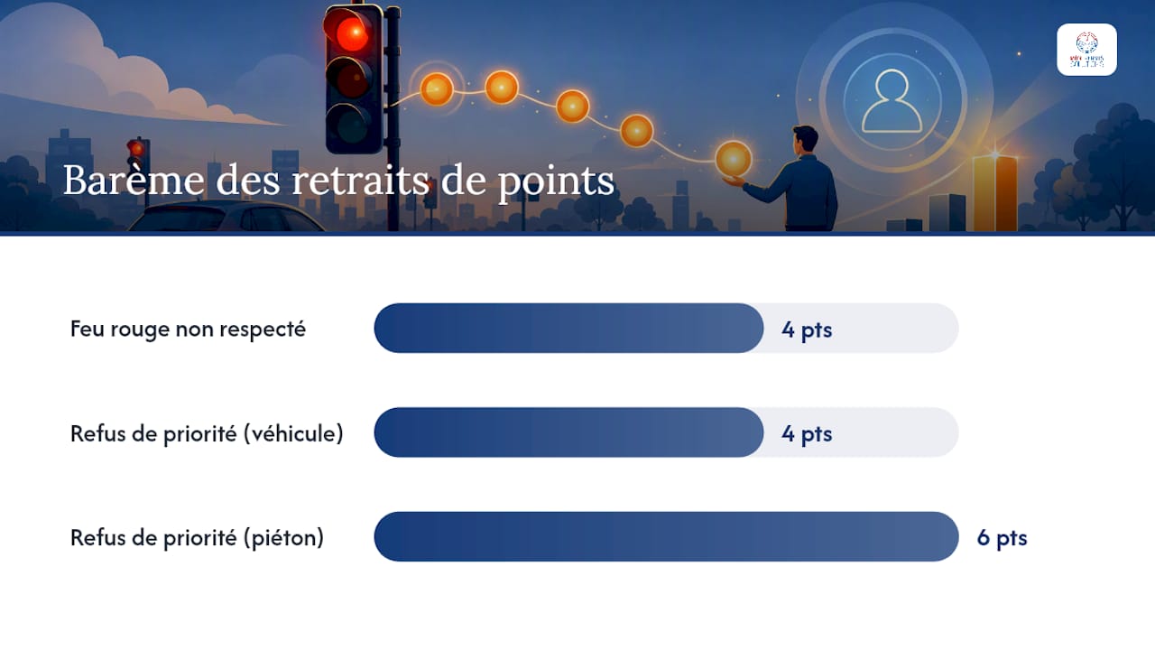 Schéma des points de pénalité pour infractions au code de la route