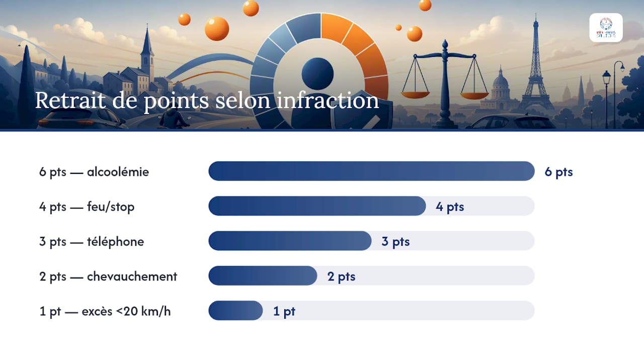 Quelles infractions font perdre des points selon le barème officiel ? — overview diagram
