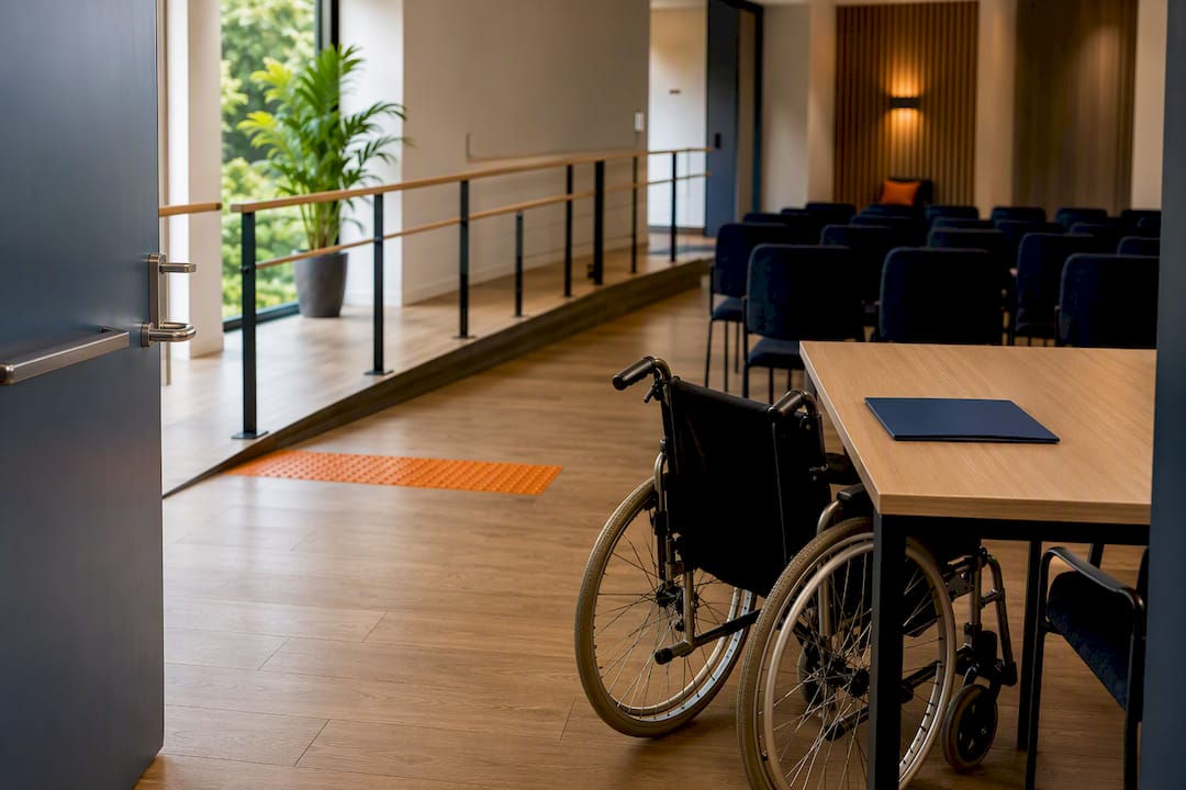 Salle de formation accessible aux personnes en fauteuil roulant