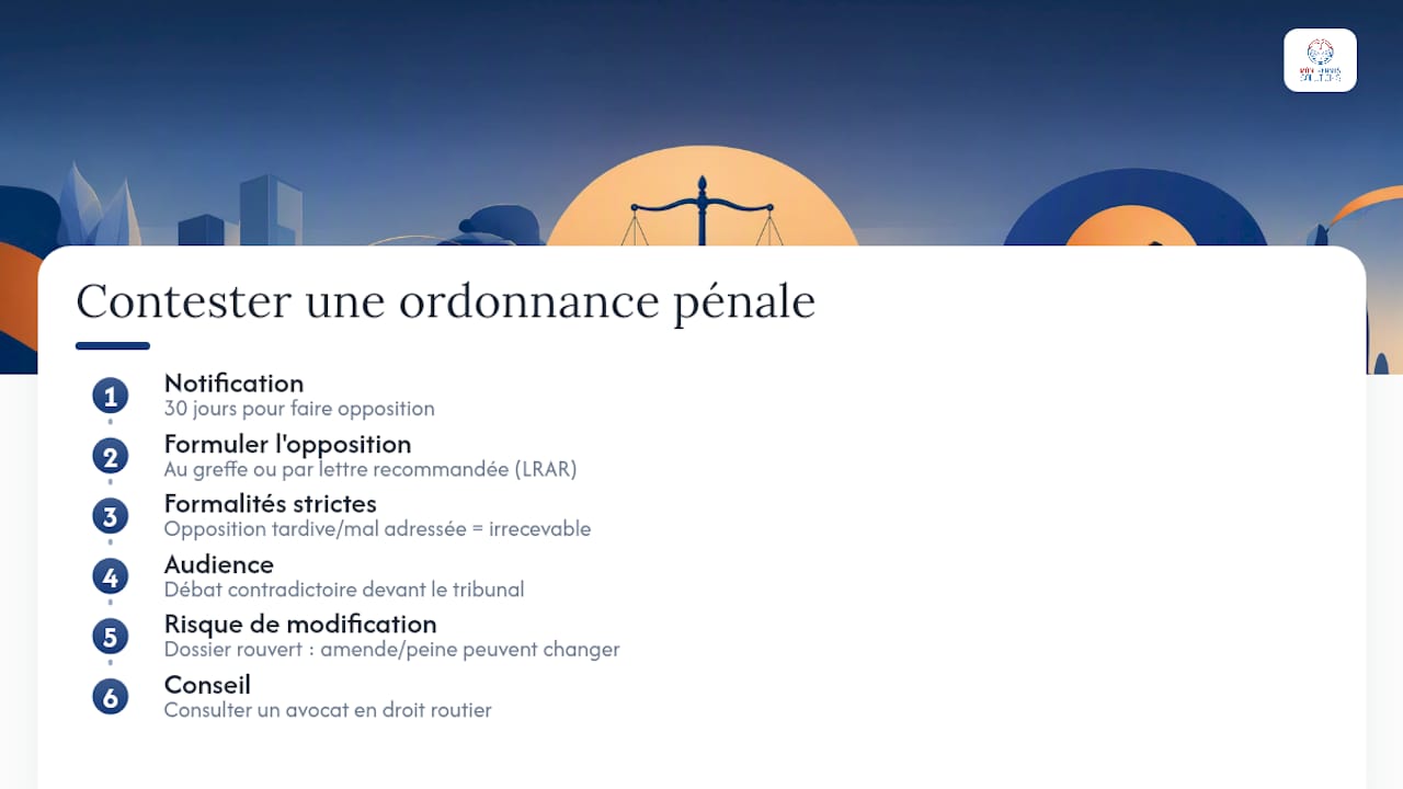 Procédure pour contester une ordonnance pénale