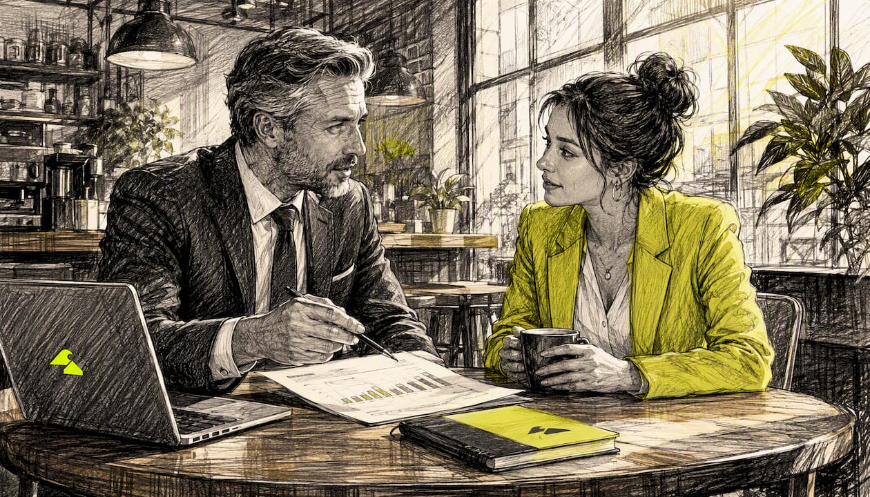 Financial advisor and client planning retirement