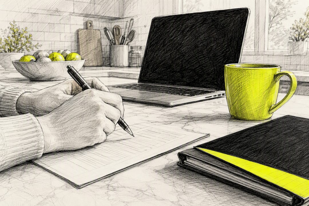 Desk setup for insurance consultation