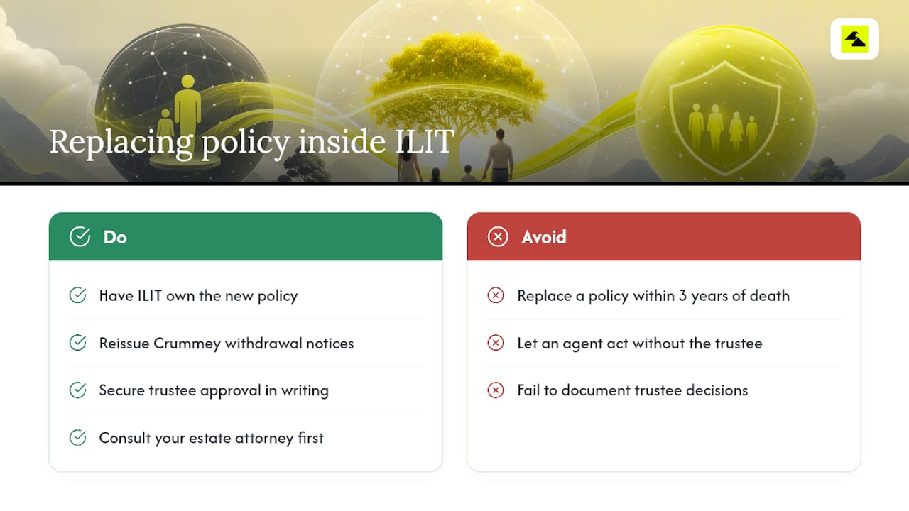 Does Replacing a Policy Affect Estate Planning or Trust Ownership? — overview diagram