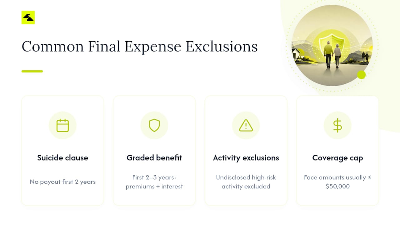 What Final Expense Policies Typically Don't Cover — overview diagram