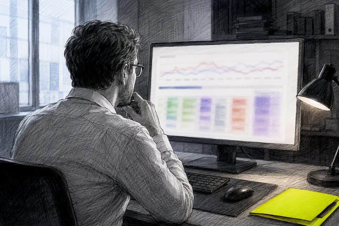 Underwriter reviewing medical lab trends