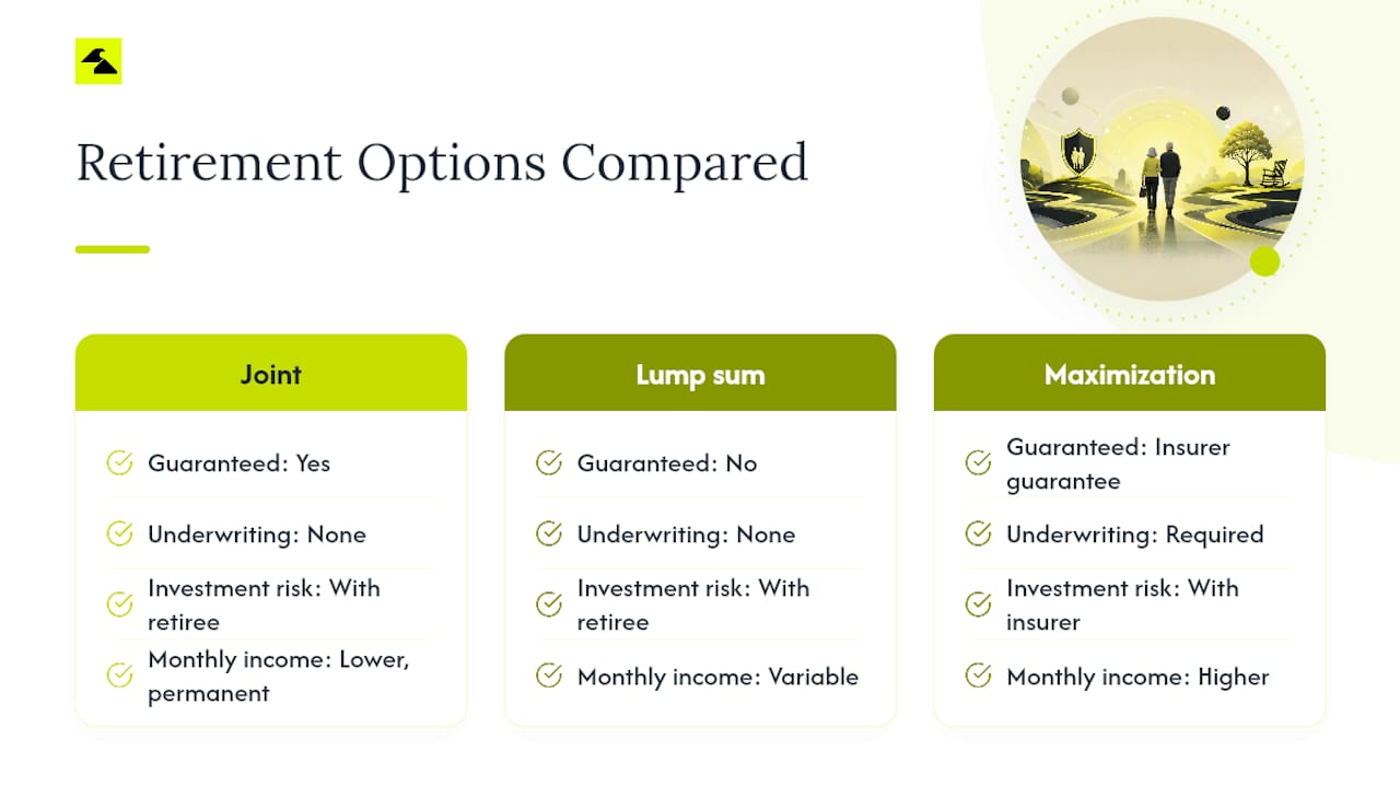 Comparison of three pension strategies