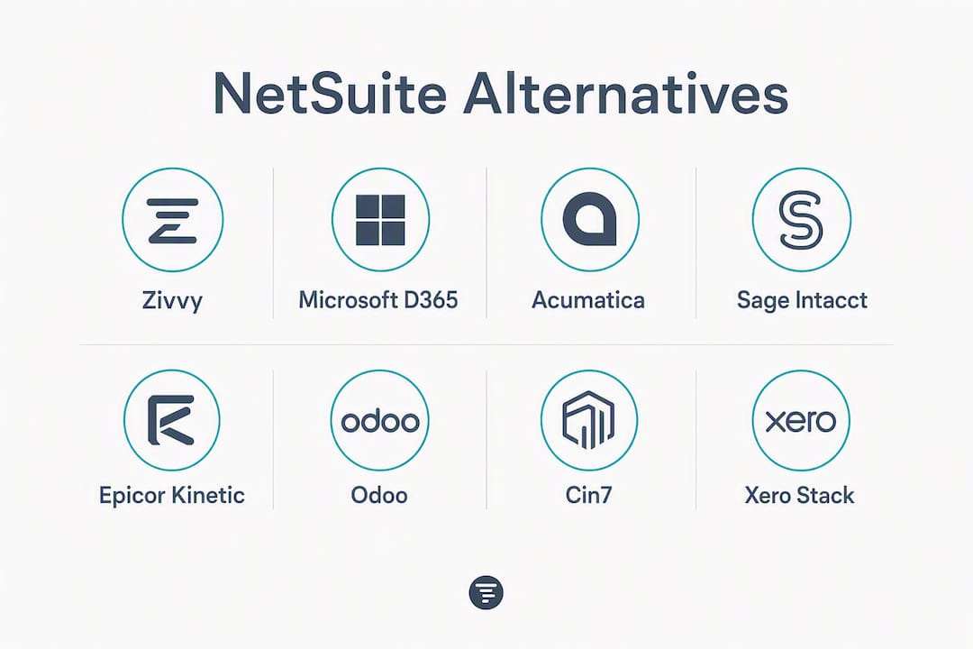 Infographic illustrating hierarchy of NetSuite alternatives