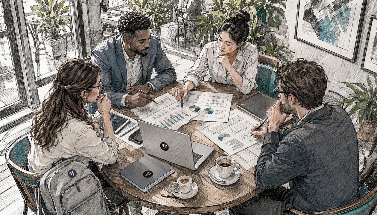 Team evaluating NetSuite alternatives in office