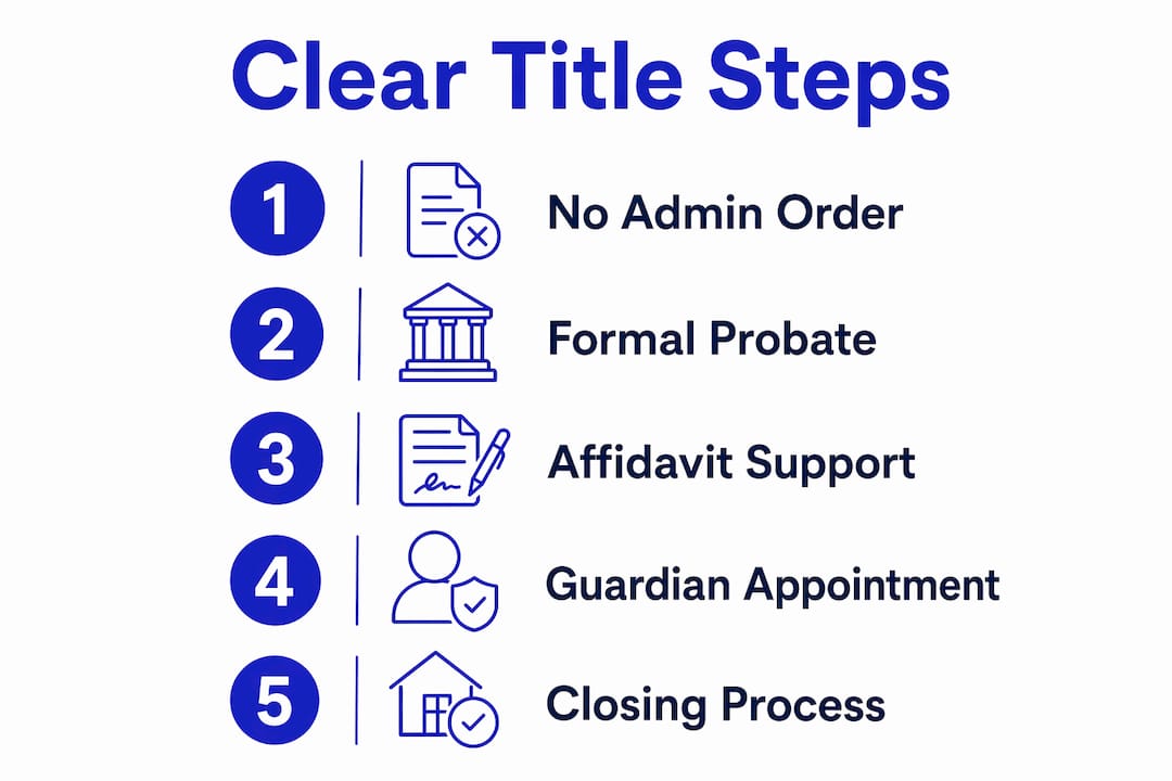 Infographic outlining legal steps to clear title in Georgia