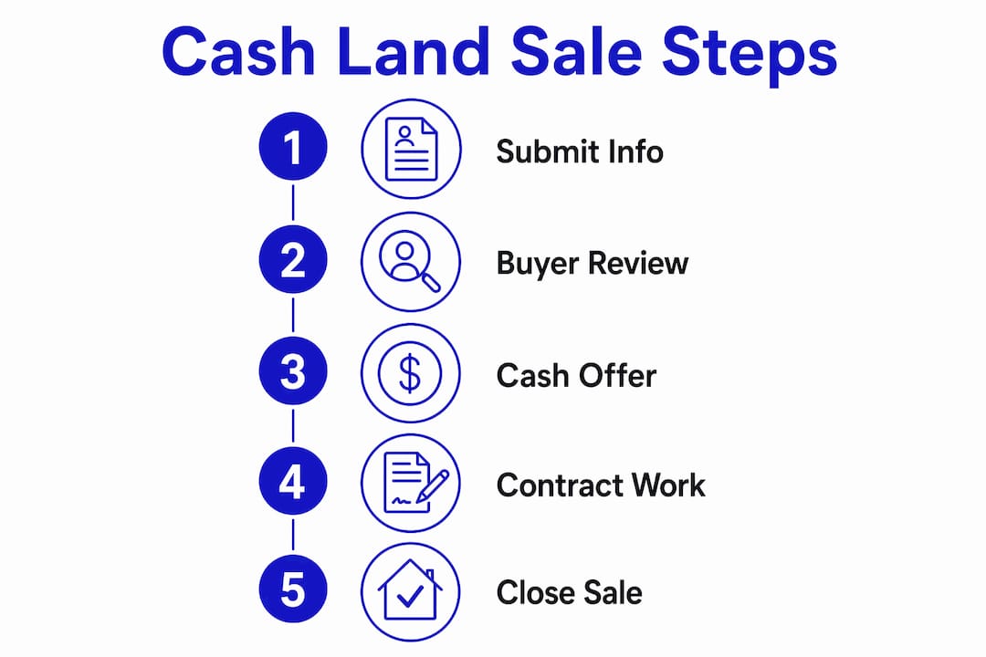 Infographic showing cash land sale process steps