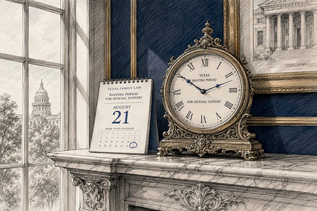 Desk clock and calendar symbolizing wait period